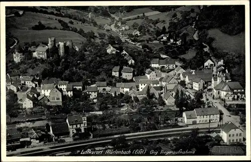 Ak Mürlenbach in der Eifel, Hotel Eifeler Hof,Luftbild, Ort