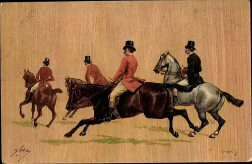 Ak Jagdszene, Reiter auf Pferden