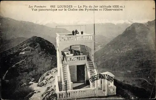 Ak Lourdes Hautes Pyrénées, Le Pic de Jer, Chaine des Pyrenees, L'Observatoire