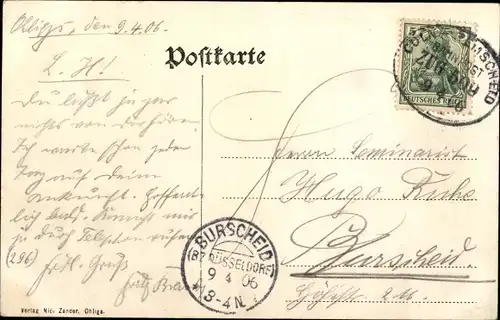 Ak Ohligs Solingen Bergisches Land, Hotel Bergischer Hof, Kaisersaal