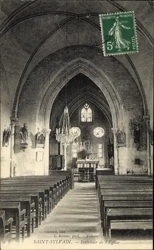Ak Saint Sylvain Calvados, Interieur de l'Eglise