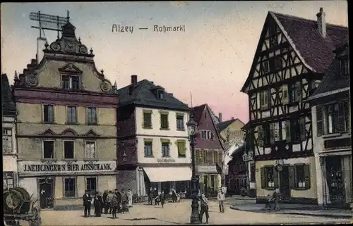 Ak Alzey in Rheinhessen, Roßmarkt, Bierausschank J. Neidlinger