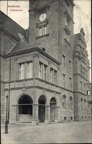 Ak Karlsruhe in Baden, Goetheschule