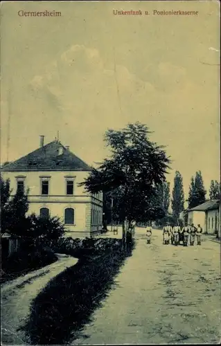 Ak Germersheim am Rhein, Unkenfunk und Pionierkaserne