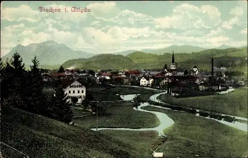 Ak Fischen im Allgäu Schwaben, Totalansicht der Ortschaft