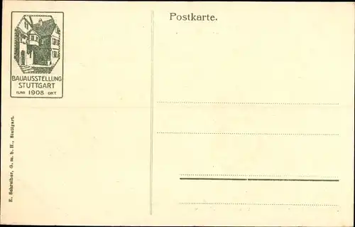 Ak Stuttgart in Württemberg, Bauausstellung 1908, Gemeindehaus d. Vereins f. Ländl. Wohlfahrtspflege