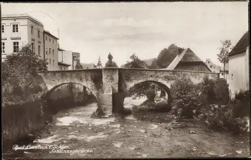 Ak Lądek Zdrój Bad Landeck Schlesien, Johannesbrücke