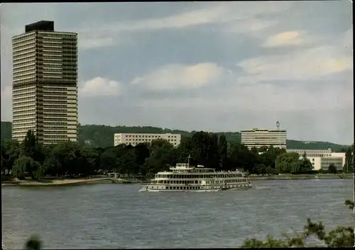 Ak Bonn am Rhein, Parlamentsgebäude am Rheinufer