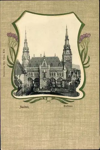 Passepartout Ak Aachen in Nordrhein Westfalen, Rathaus