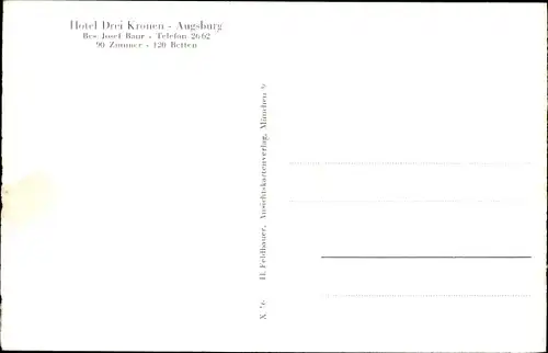 Ak Augsburg in Schwaben, Hotel Drei Kronen