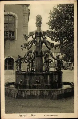 Ak Arnstadt in Thüringen, Bismarckbrunnen