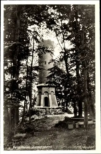 Ak Waldkatzenbach Waldbrunn im Odenwald, Katzenbuckel, Aussichtsturm