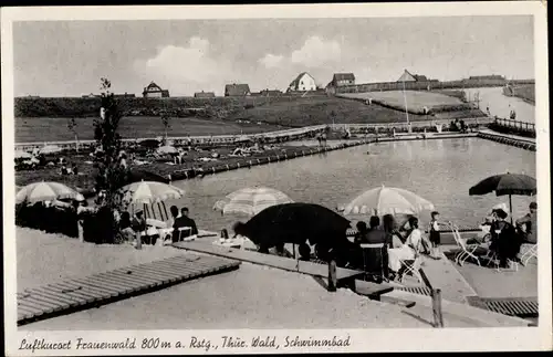 Ak Frauenwald am Rennsteig Ilmenau in Thüringen, Schwimmbad