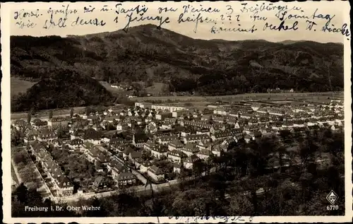 Ak Oberwiehre Wiehre Freiburg im Breisgau, Gesamtansicht