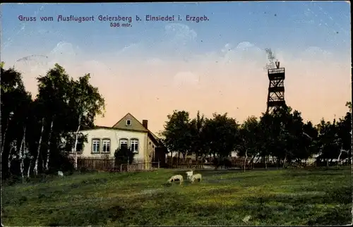 Ak Burkhardtsdorf im Erzgebirge, Geiersberg, Aussichtsturm