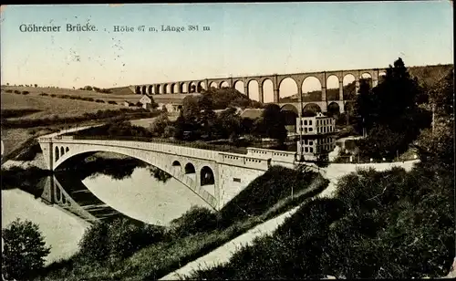 Ak Lunzenau in Sachsen, Göhrener Brücke, Viadukt