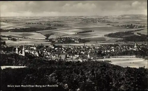 Ak Rochlitz an der Mulde, Blick vom Rochlitzer Berg, Gesamtansicht