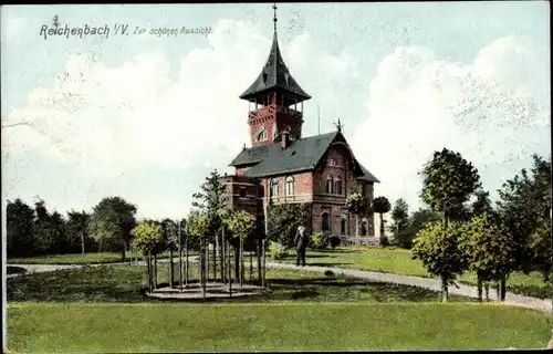 Ak Reichenbach im Vogtland, Zur schönen Aussicht