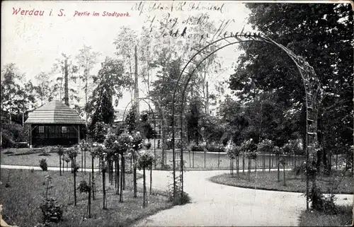 Ak Werdau in Sachsen, Partie im Stadtpark