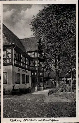 Ak Koblenz am Rhein, Partie im Weindörfchen