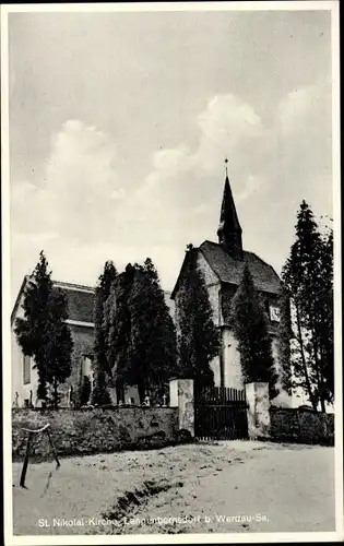 Ak Langenbernsdorf in Sachsen, St. Nikolai Kirche