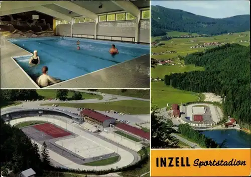 Ak Inzell in Oberbayern, Eissport-Stadion, Hallenbad