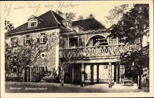 Ak Tiefurt Weimar in Thüringen, Schloss Tiefurt