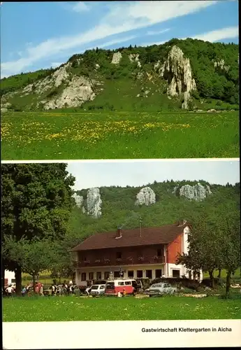 Ak Aicha Konstein Wellheim in Oberbayern, Panorama, Gastwirtschaft Klettergarten