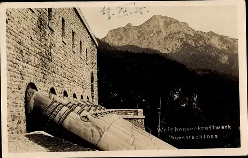 Foto Ak Walchensee Kochel am See, Walchenseekraftwerk, Wasserschloss