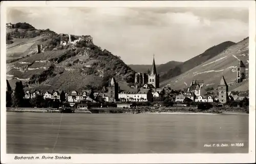 Ak Bacharach am Rhein, Ruine Stahleck