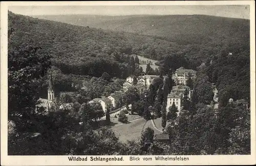 Ak Schlangenbad im Taunus Hessen, Wildbad, Blick vom Wilhelmsfelsen