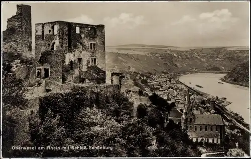 Ak Oberwesel am Rhein, Schloss Schönburg