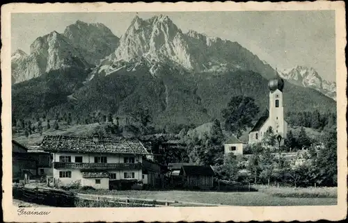 Ak Grainau im Kreis Garmisch Partenkirchen, Blick auf Waxensteine, Riffelwände, Zugspitze