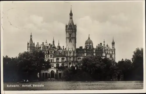 Ak Schwerin in Mecklenburg, Schloss, Seeseite