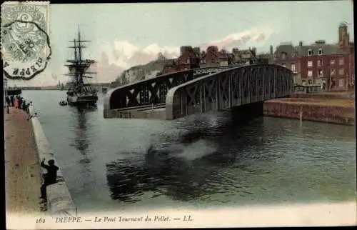 Ak Dieppe Seine Maritime, Le Pont Tournant du Pollet