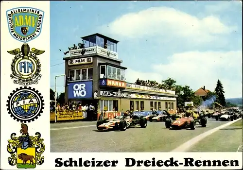 Wappen Ak Schleizer Dreieck Rennen, Motorrennsport, Rennwagen