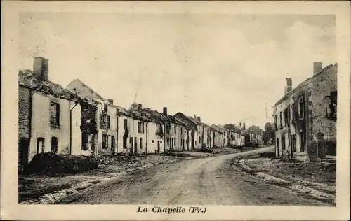 Ak La Chapelle Frankreich, Kriegszerstörungen, I. WK