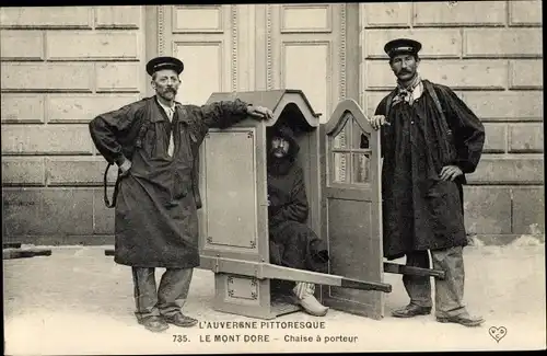 Ak Le Mont Dore Puy de Dôme, Chaise a porteur