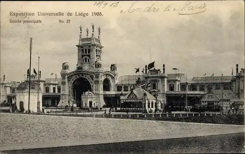 Ak Exposition Universelle de Liege 1905, Entree principale