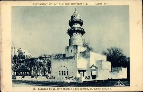 Ak Exposition Coloniale Internationale, Paris 1931, Pavillon de la Cote Francaise des Somalis