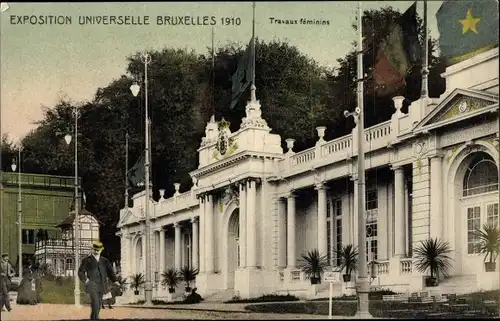 Ak Exposition Universelle Bruxelles 1910, Travaux feminins
