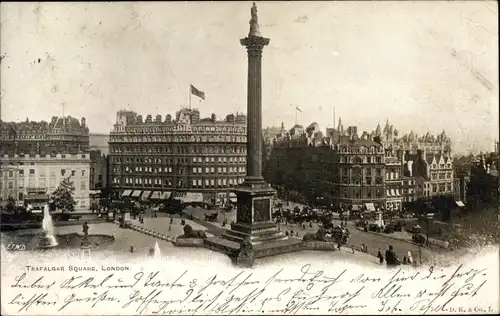 Ak London City England, Trafalgar Square
