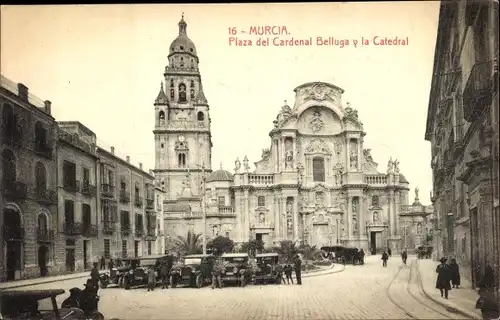 Ak Murcia Stadt Spanien, Plaza del Cardenal Belluga y la Catedral