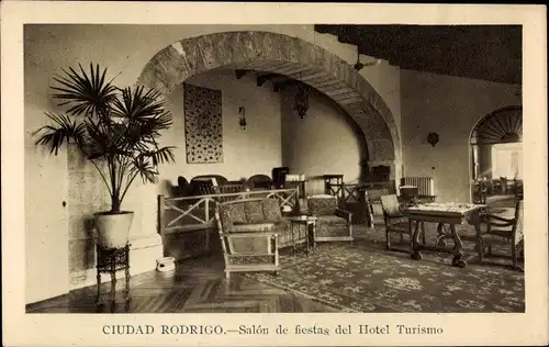 Ak Ciudad Rodrigo Kastillen und León, Salon de fiestas del Hotel Turismo