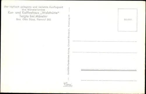 Ak Telgte in Westfalen, Kur- und Kaffeehaus Waldhütte, Brücke