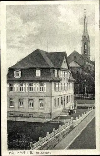Ak Müllheim in Baden Markgräflerland, Volksbank
