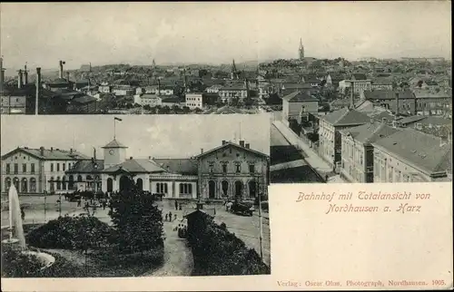 Ak Nordhausen am Harz, Bahnhof, Gesamtansicht