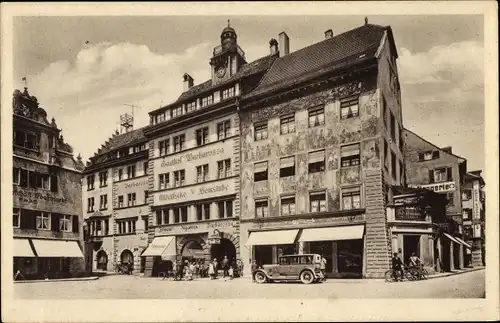 Ak Konstanz am Bodensee, Obermarkt, Hotel Barbarossa, Haus zum hohen Hafen, Fresken Haeberlin