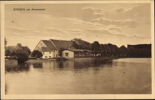 Ak Stegen Inning am Ammersee, Gebäude am Ufer