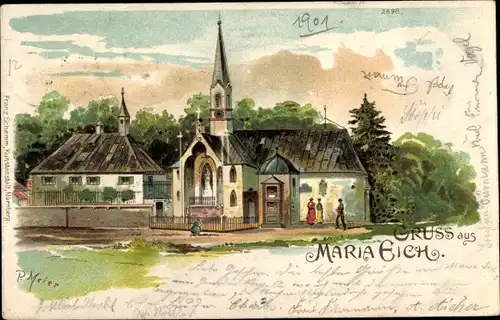 Künstler Litho Meier, P., Planegg Oberbayern, Wallfahrtskirche Maria Eich